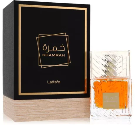 Lattafa Khamrah Eau De Parfum 100ml - Luxurious Bottle Design with Bold Elegance