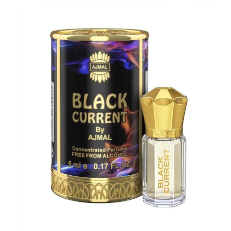 Black Current Concentrated Attar Oil – A 5ml bottle of luxurious, alcohol-free fragrance featuring blackcurrant, floral, and woody undertones.